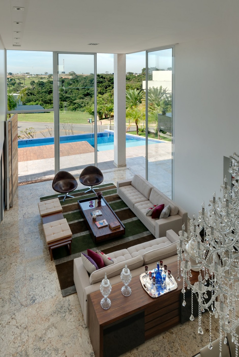Modern living room in an amazing brazilian home