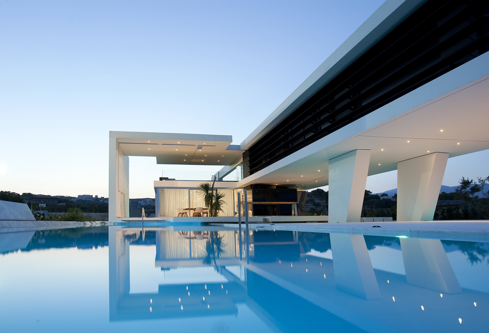 Huge swimming pool of an Impressive Ultra Modern House in Athens