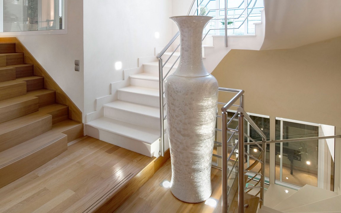 Modern staircase in French dream home