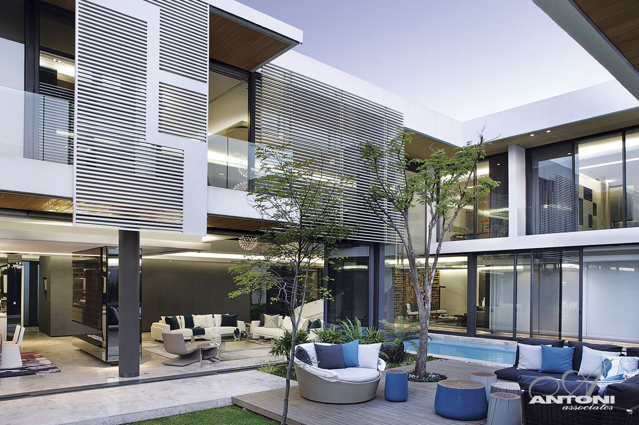 Modern mansion and its terrace