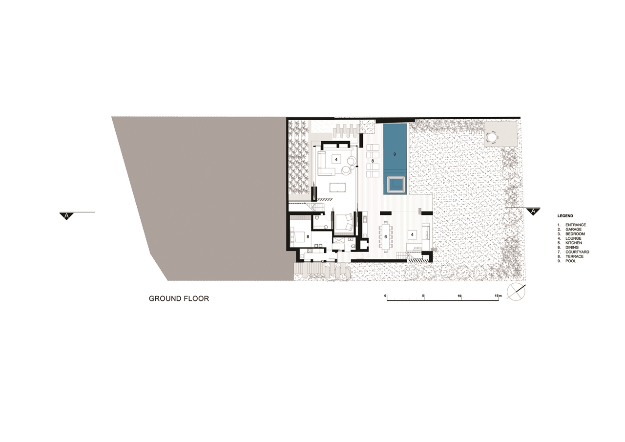 Ground floor plan of contemporary home by SAOTA