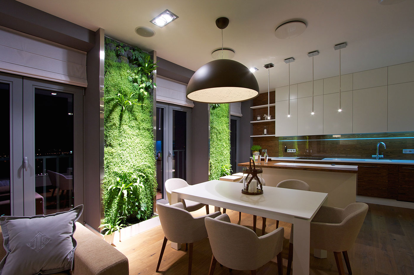 Modern Apartment Design: Green Walls by SVOYA - Architecture Beast