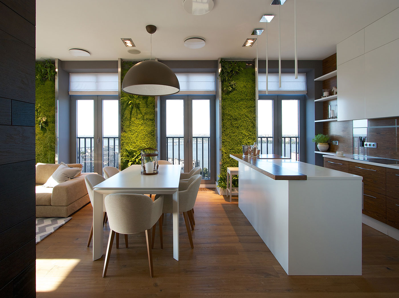 Modern Apartment Design: Green Walls by SVOYA - Architecture Beast
