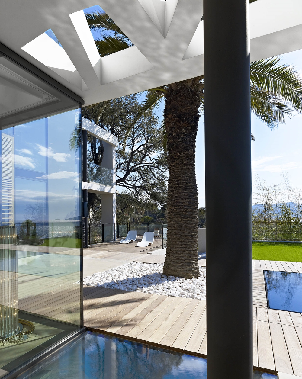 Terrace with oak tree by TOGU architecture