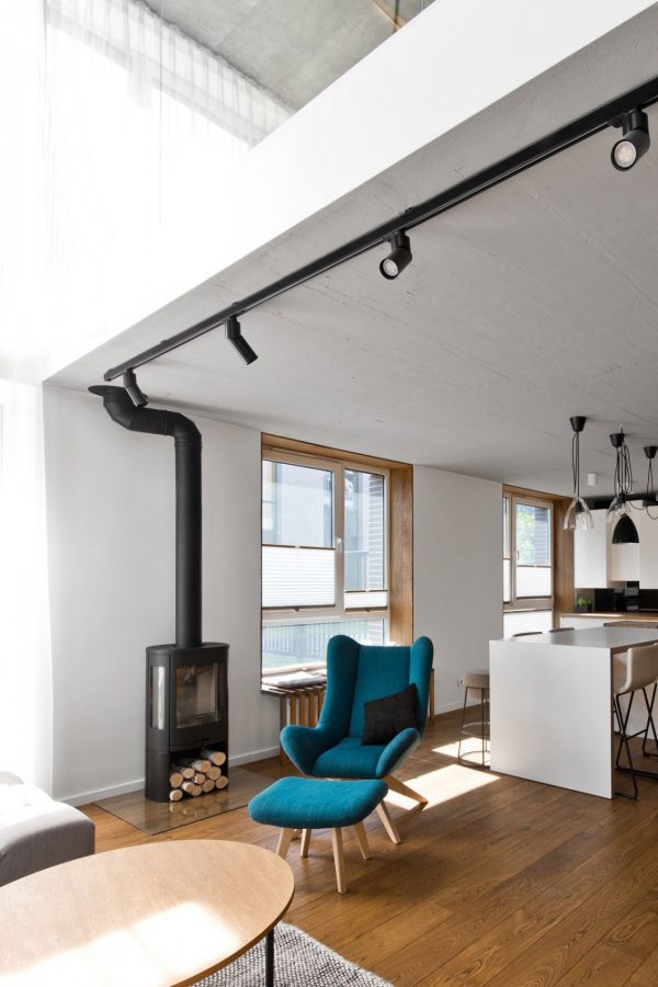 View of Scandinavian interior design in a beautiful small apartment ...