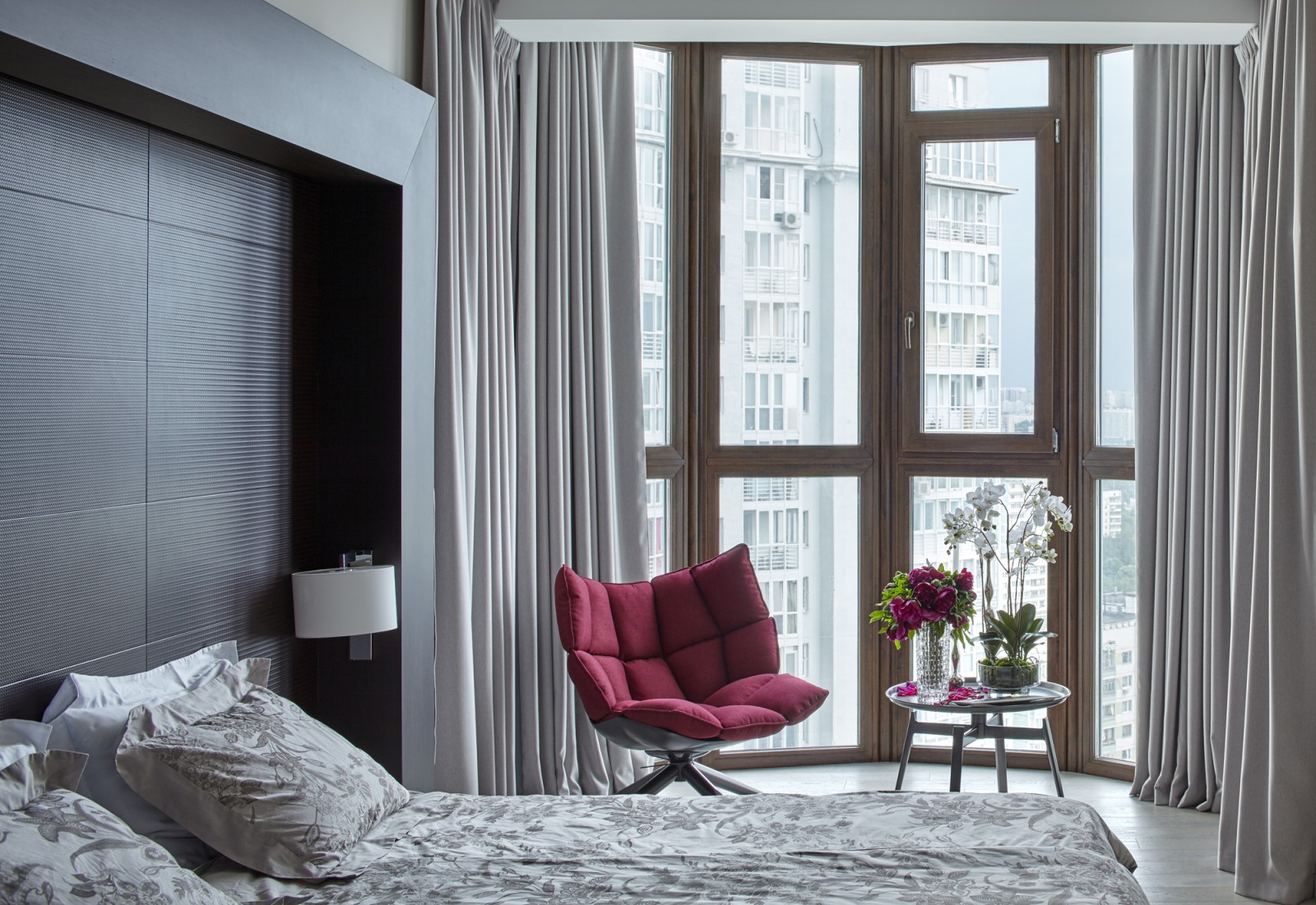 Bedroom with large windows from Alexandra Fedorova