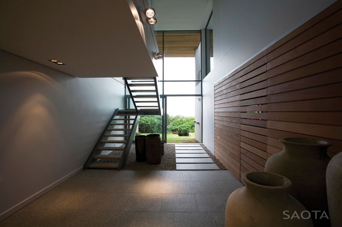 Hallways in the Plett residence by SAOTA