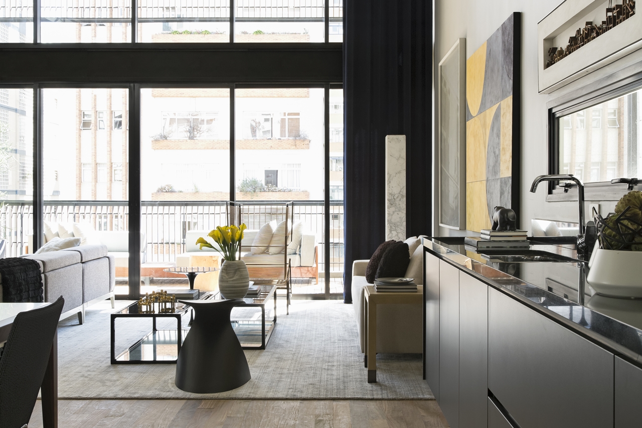 Modern industrial interior design in Itacolomi 445 apartment by Diego Revollo