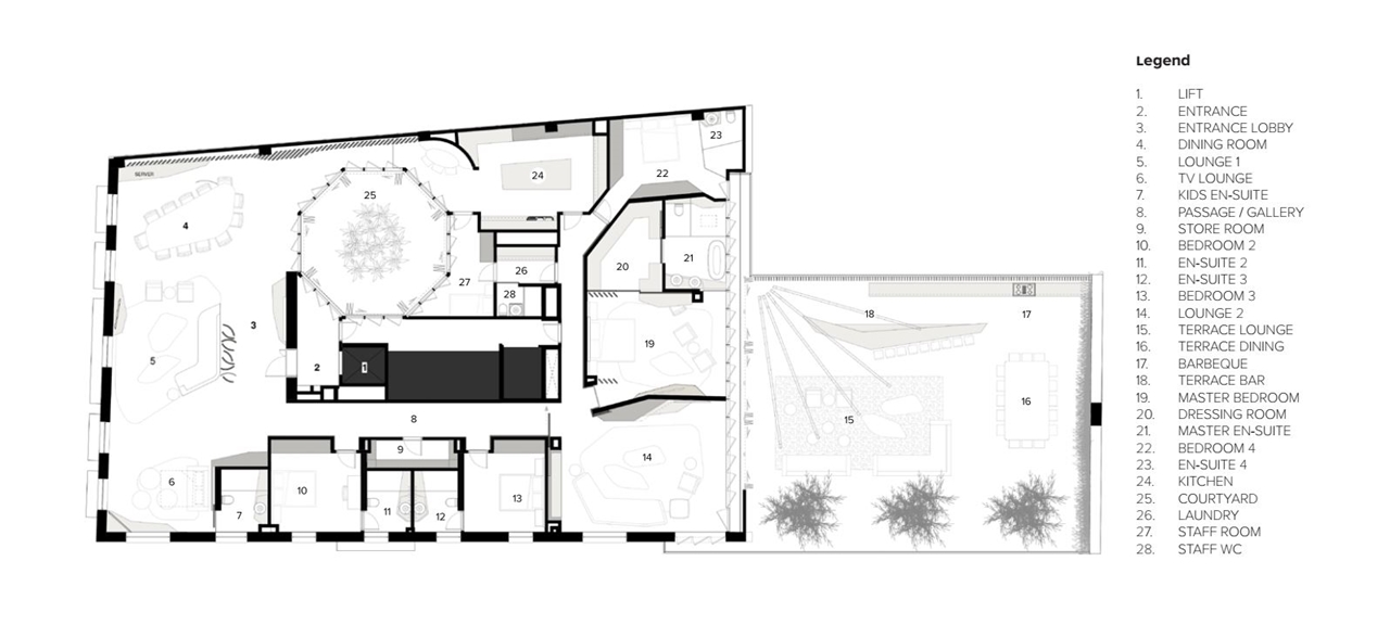 Floor plan of Barcelona apartment by ARRCC