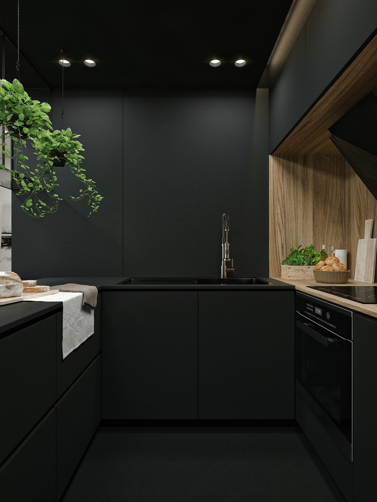 Black kitchen by ID White