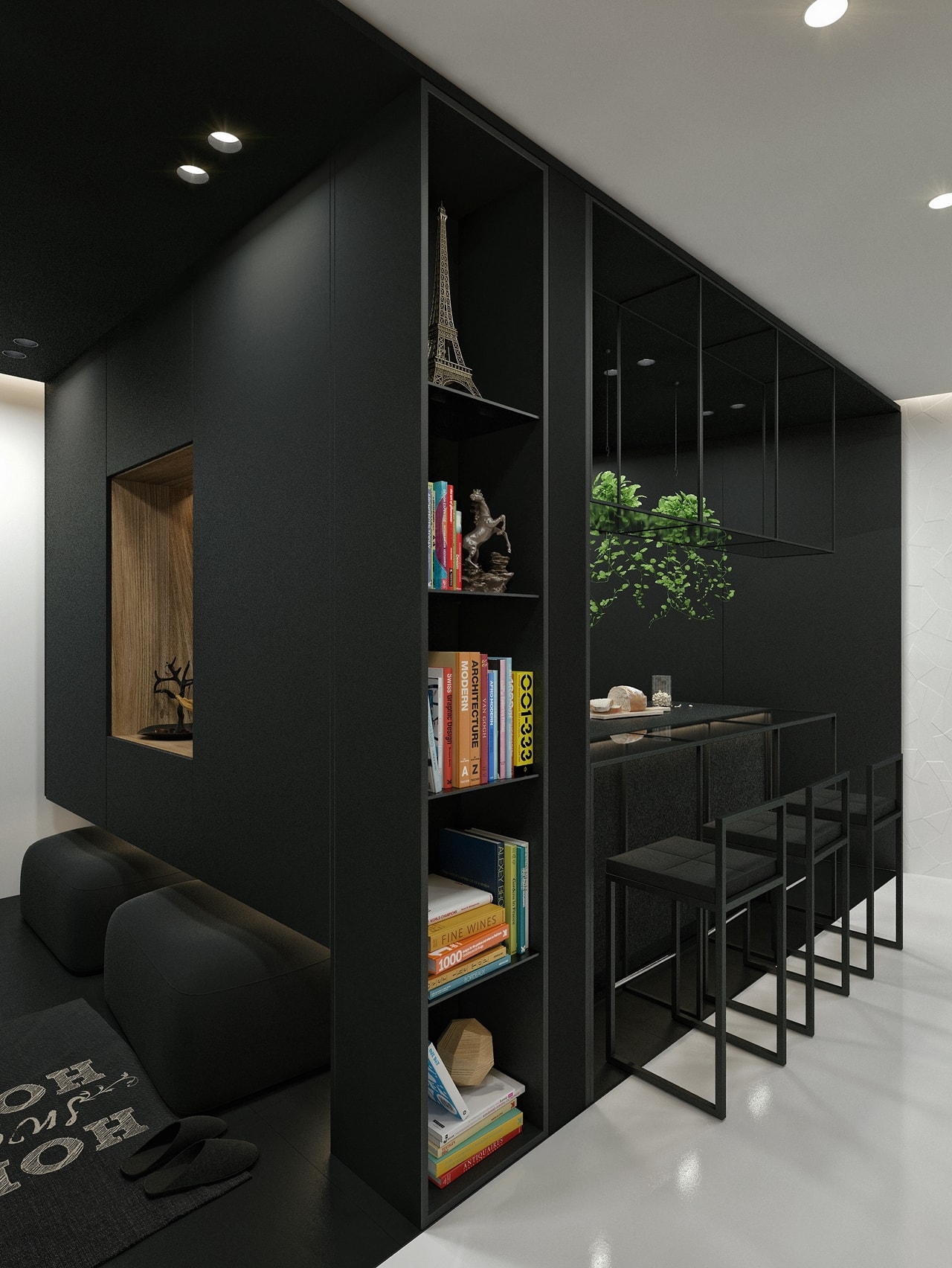 Black And White Interior Design Ideas: Modern Apartment by ID White