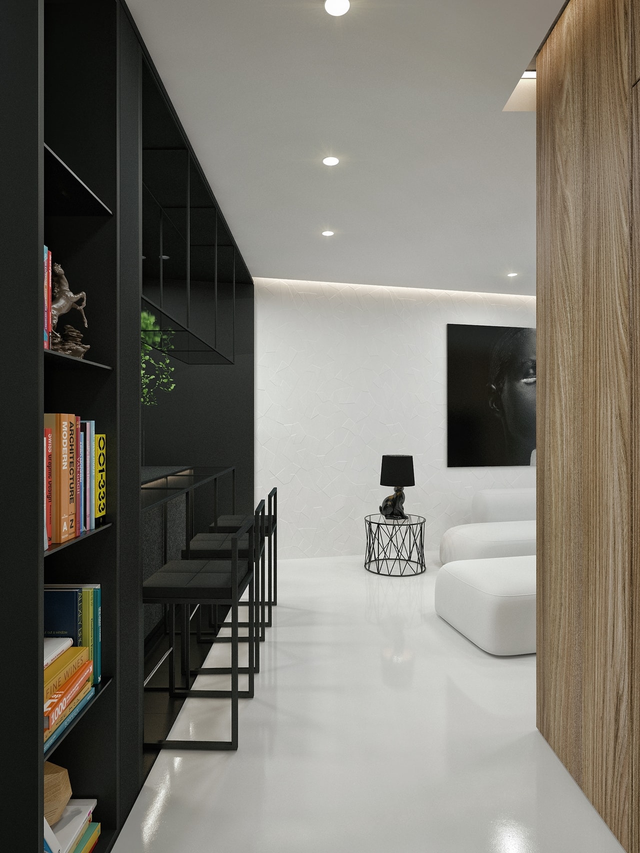 Black and white interior design by ID White