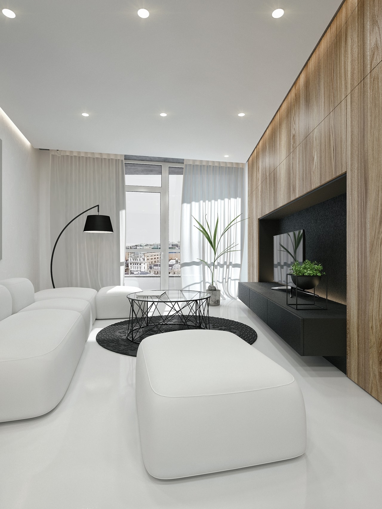 Black And White Interior Design Ideas: Modern Apartment by ID White ...