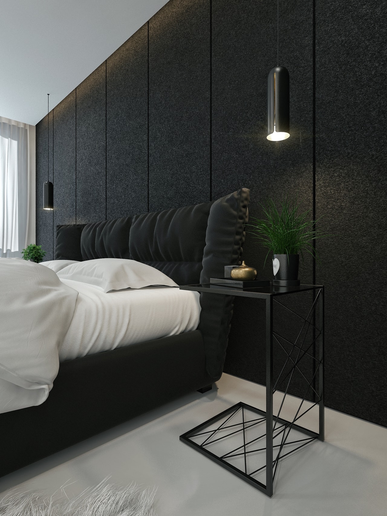 Modern black bedroom design by ID White