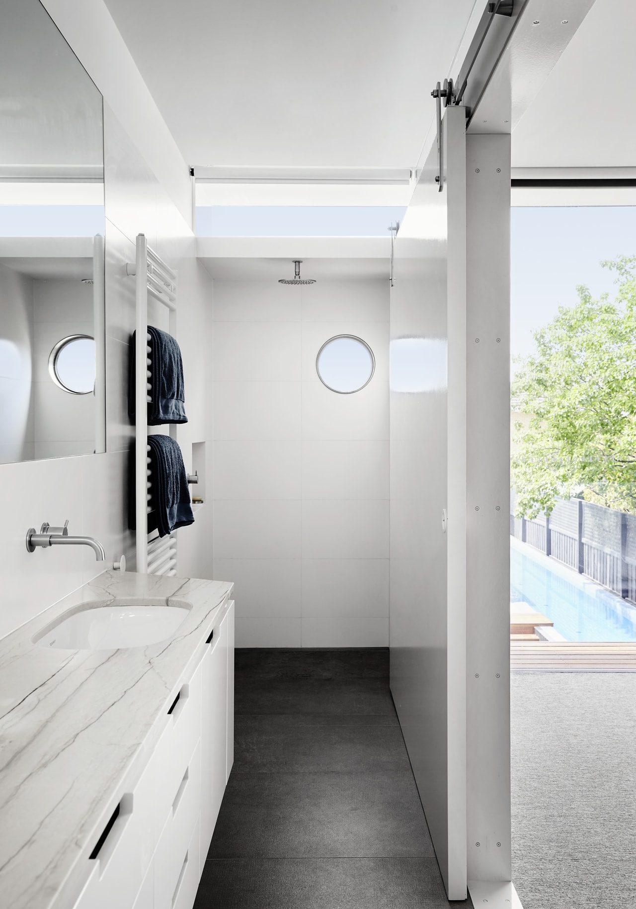 White contemporary bathroom by Austin Maynard Architects