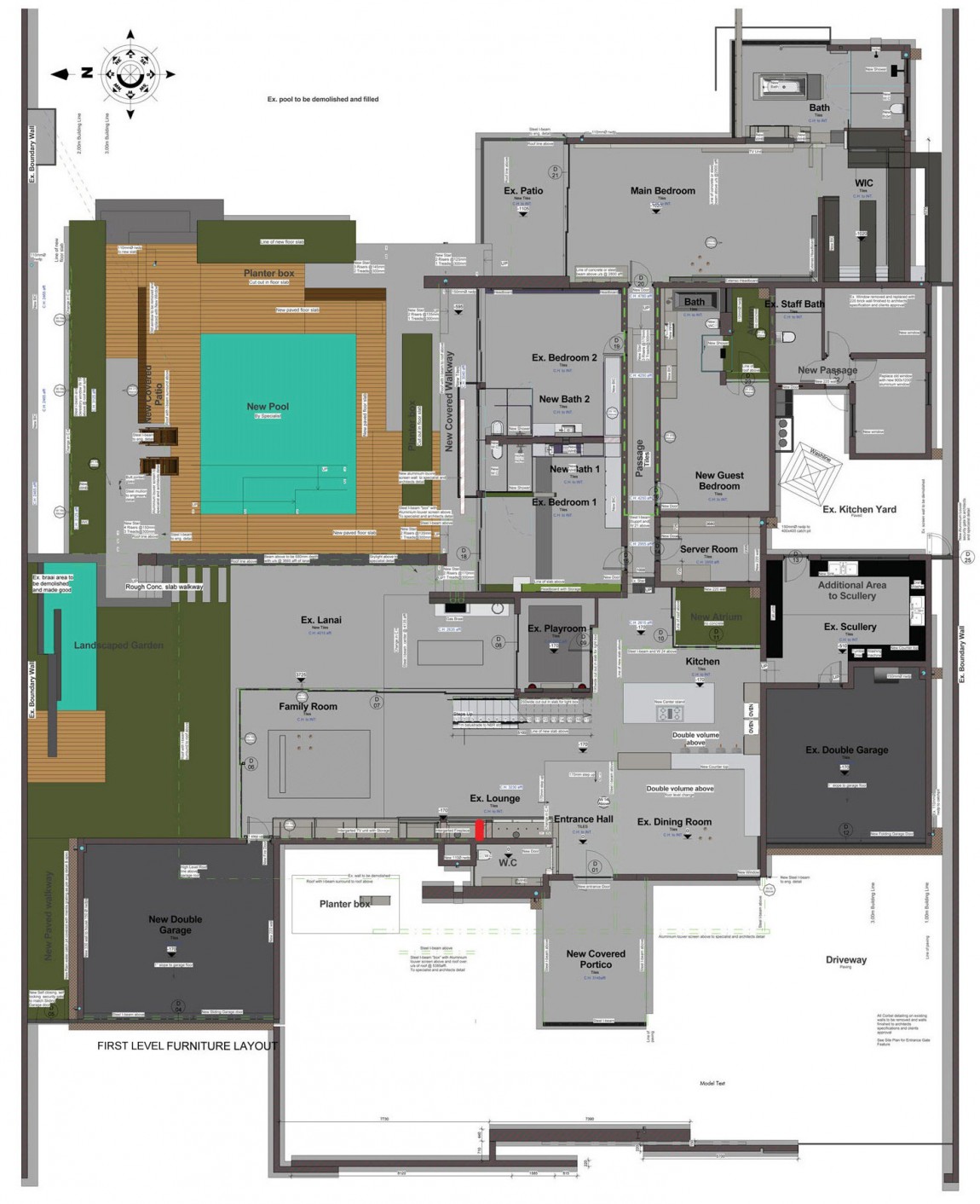 Detailed floor plan of House Sar by Nico van der Meulen Architects