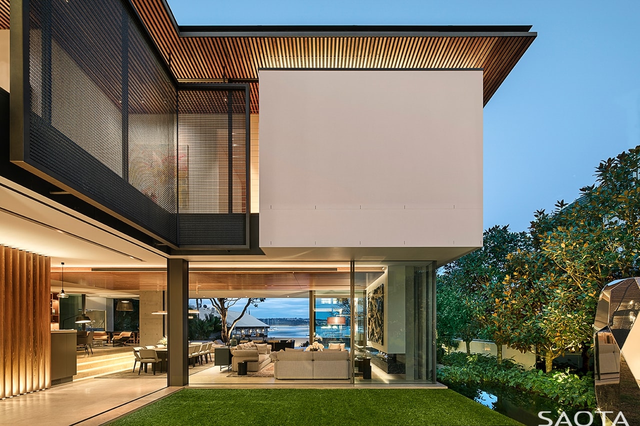Exterior glass wall as part of amazing house design on Double Bay residence by SAOTA