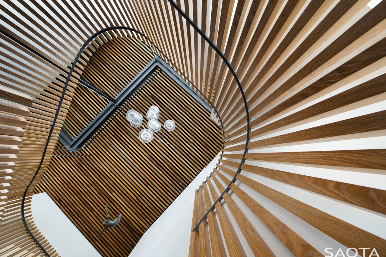 Modern staircase design as part of amazing house design on Double Bay residence by SAOTA