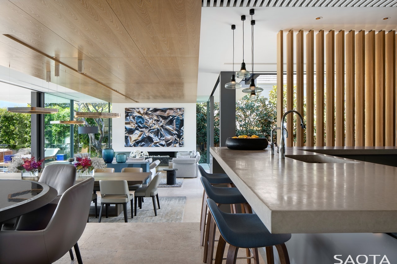 Open concept interior as part of amazing house design on Double Bay residence by SAOTA