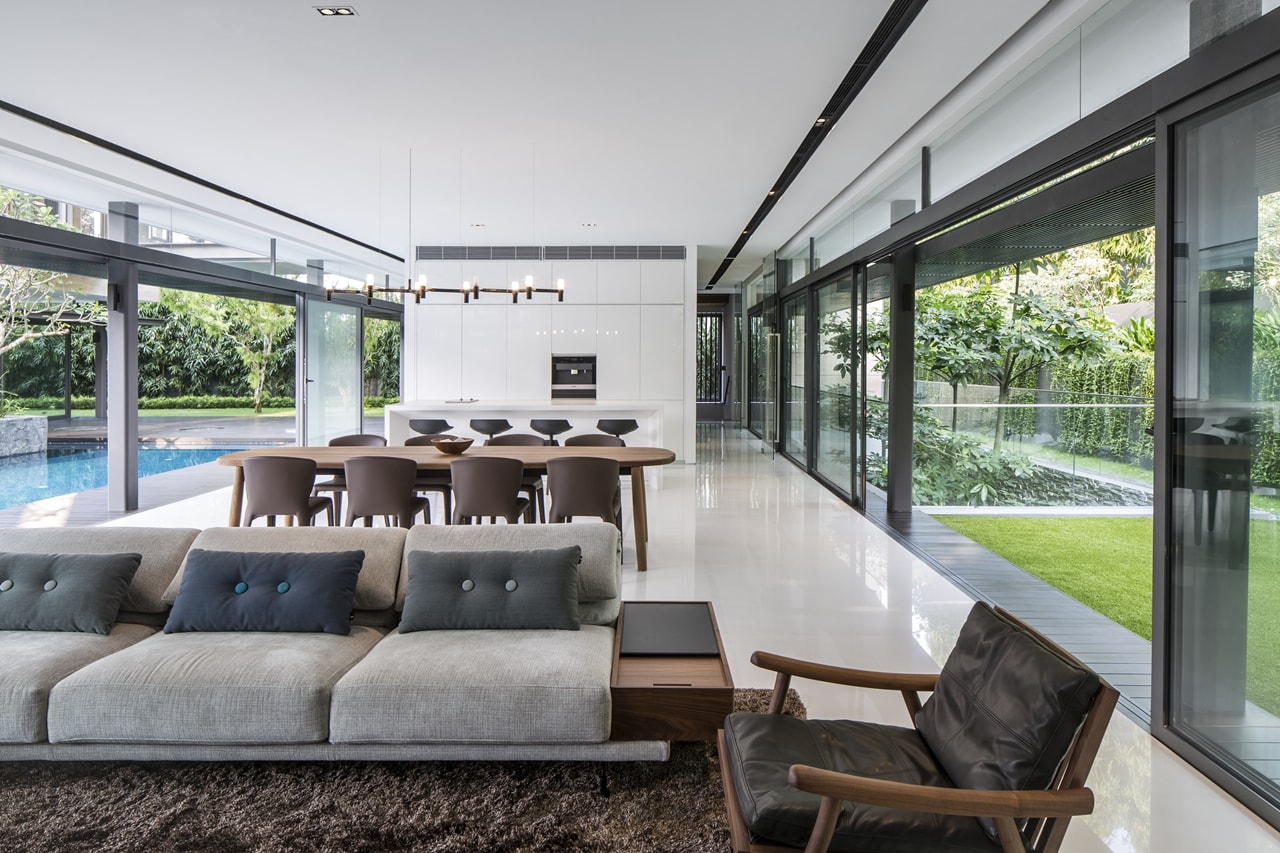 Contemporary interior of modern mansion designed by Wallflower Architecture and Design