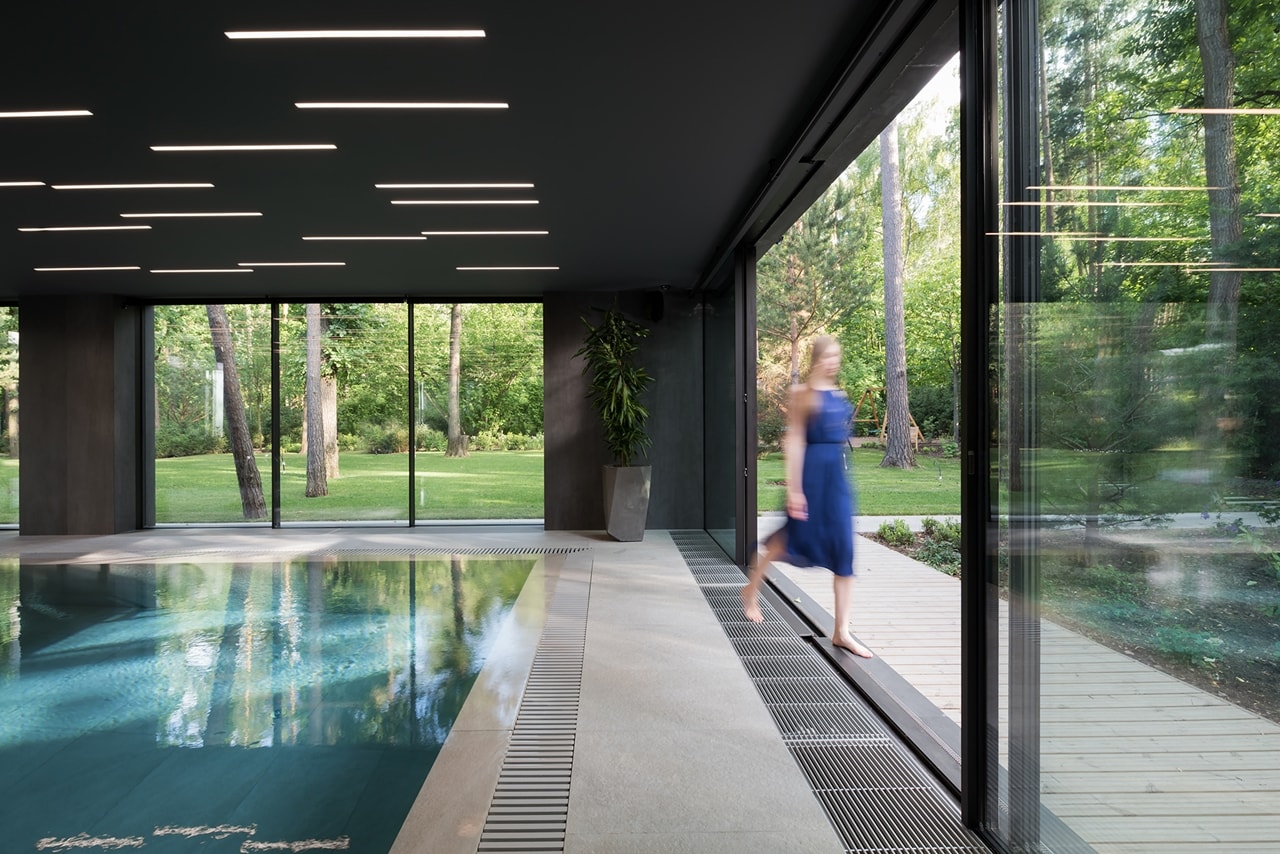Indoor swimming pool designed by Alexandra Fedorova