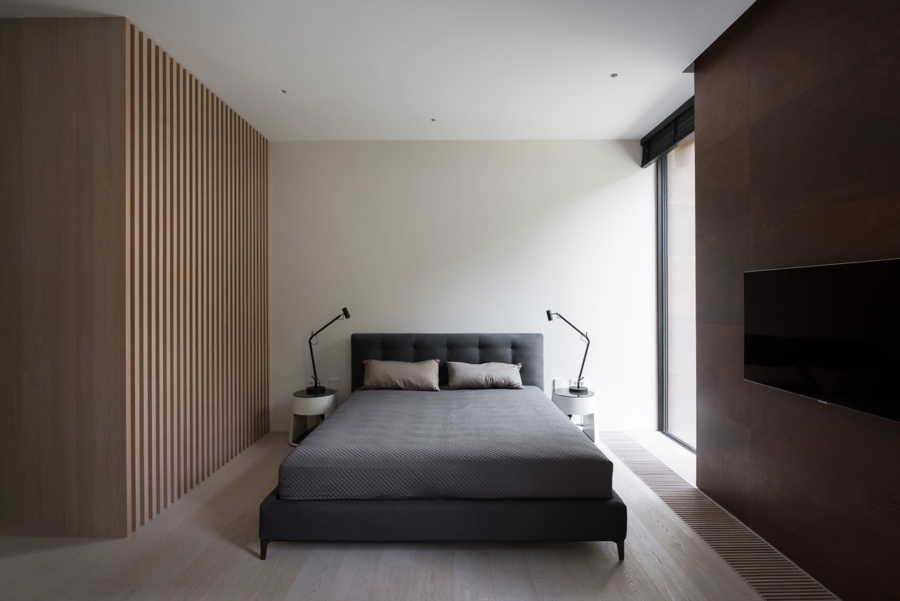 Second bedroom in modern forest house designed by Alexandra Fedorova